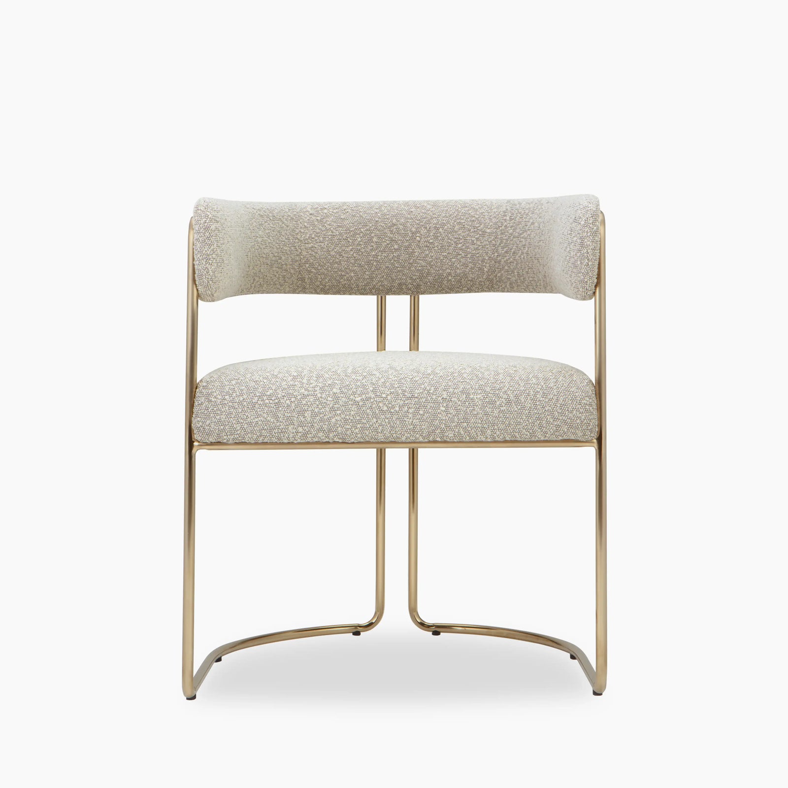 Juliana Carver Dining Chair | Speckled Stone Sustainable Boucle & Brass