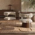 Juliana Carver Dining Chair | Speckled Stone Sustainable Boucle & Brass