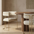 Juliana Carver Dining Chair | Speckled Stone Sustainable Boucle & Brass