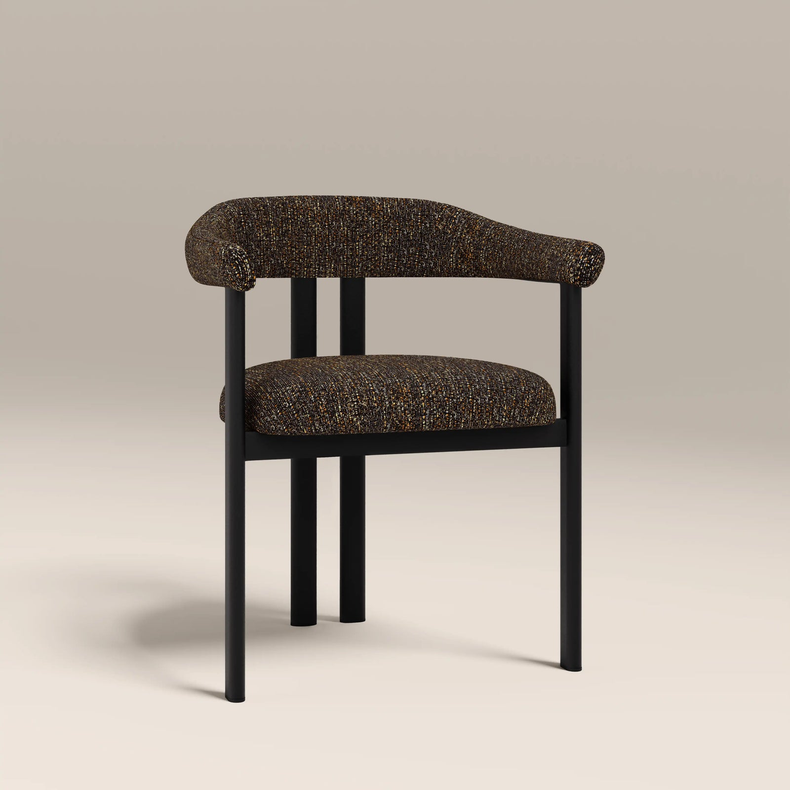 Arbor Carver Dining Chair | Speckled Espresso Boucle & Black