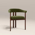 Arbor Carver Dining Chair | Olive Green Sustainable Velvet & Walnut