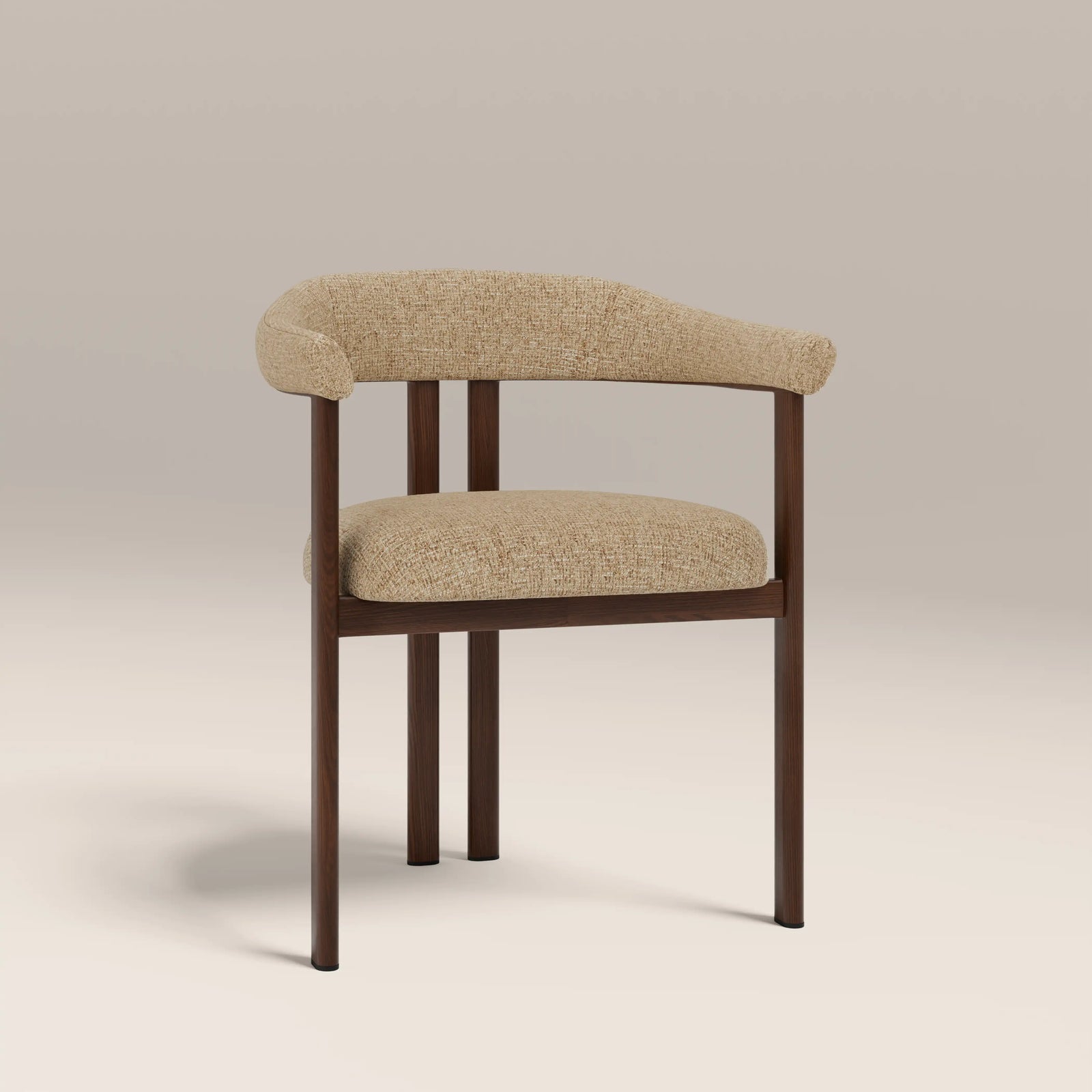 Arbor Carver Dining Chair | Speckled Latte Boucle & Walnut