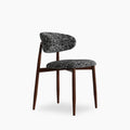 Halston Dining Chair | Monochrome Fabric & Walnut