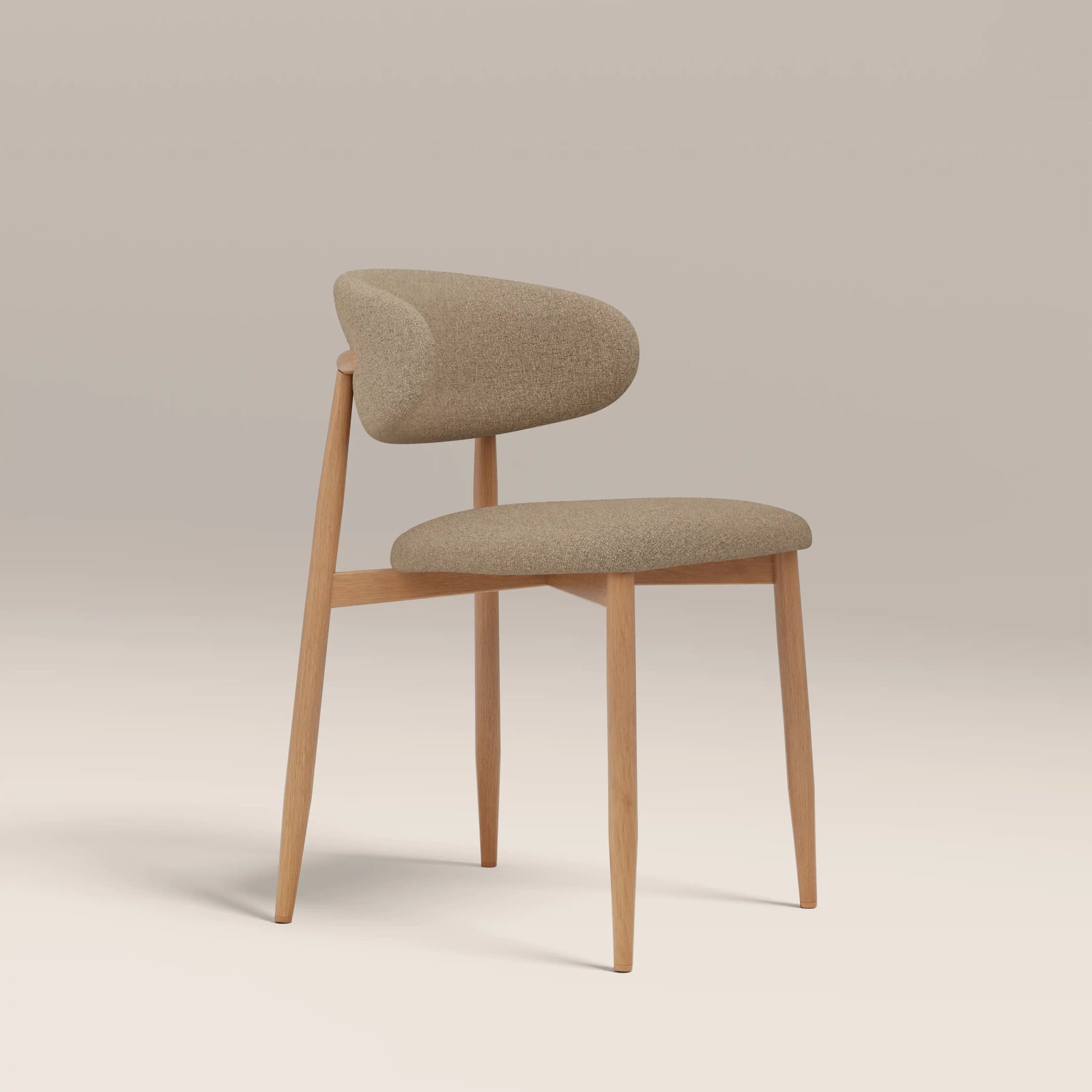 Halston Dining Chair | Latte Sustainable Fabric & Oak