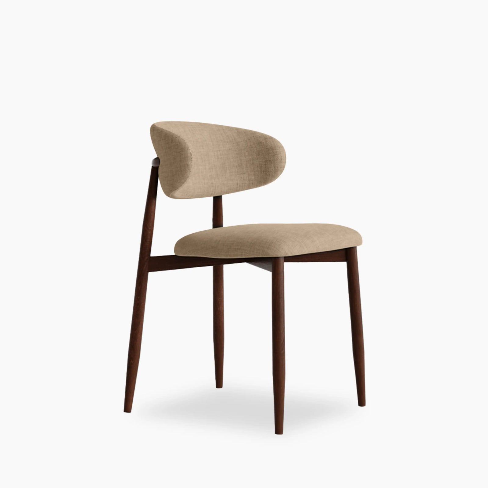 Halston Dining Chair | Latte Sustainable Fabric & Walnut
