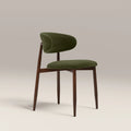 Halston Dining Chair | Olive Green Sustainable Velvet & Walnut
