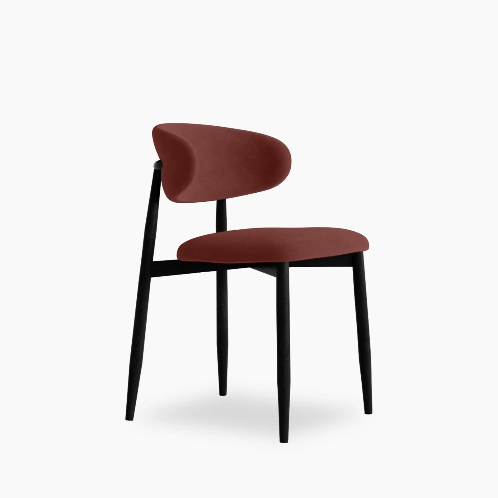 Halston Dining Chair | Rust Sustainable Velvet & Walnut