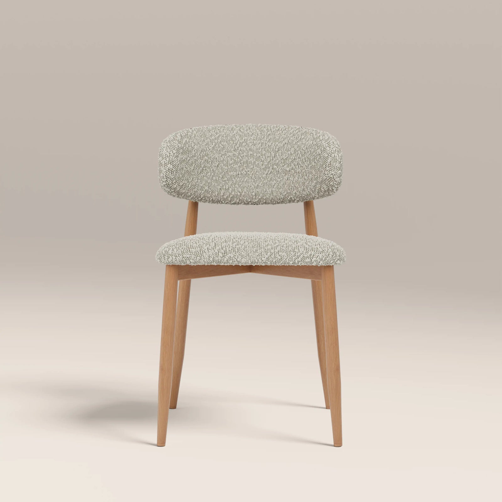 Halston Dining Chair | Speckled Stone Sustainable Boucle & Oak