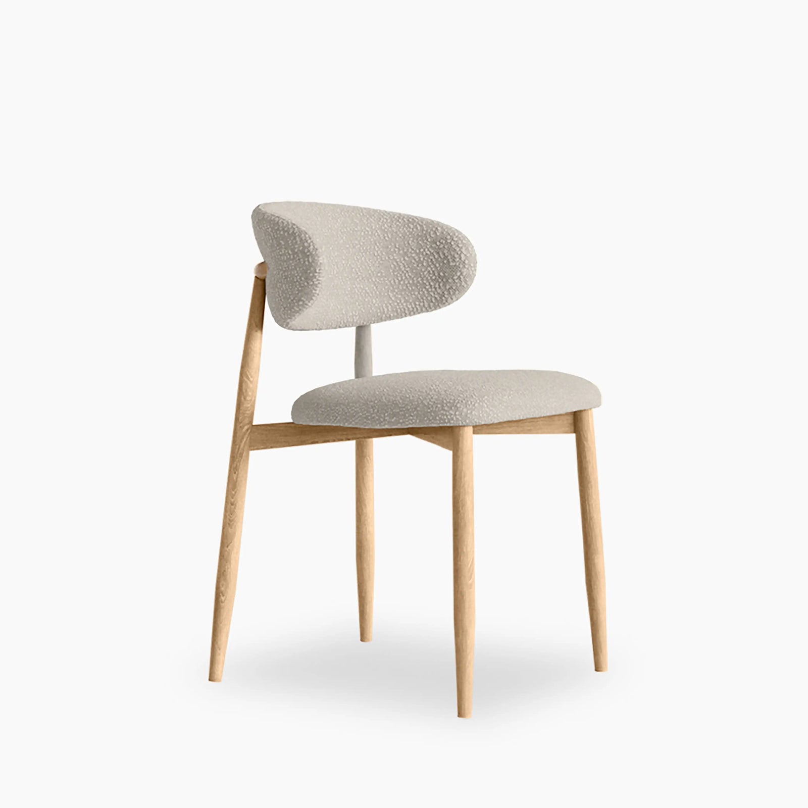 Halston Dining Chair | Speckled Stone Sustainable Boucle & Oak