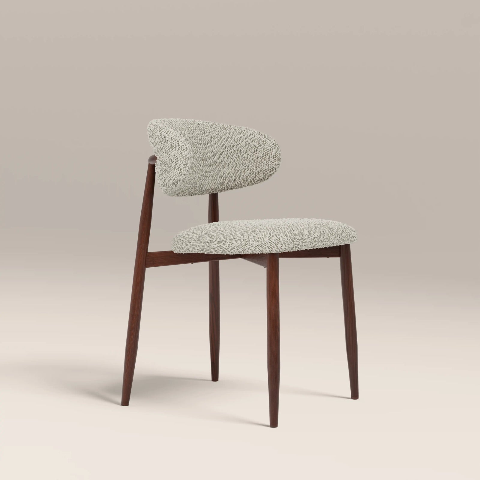 Halston Dining Chair | Speckled Stone Sustainable Boucle & Walnut