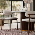 halston dining chair speckled stone sustainable boucle walnut effect
