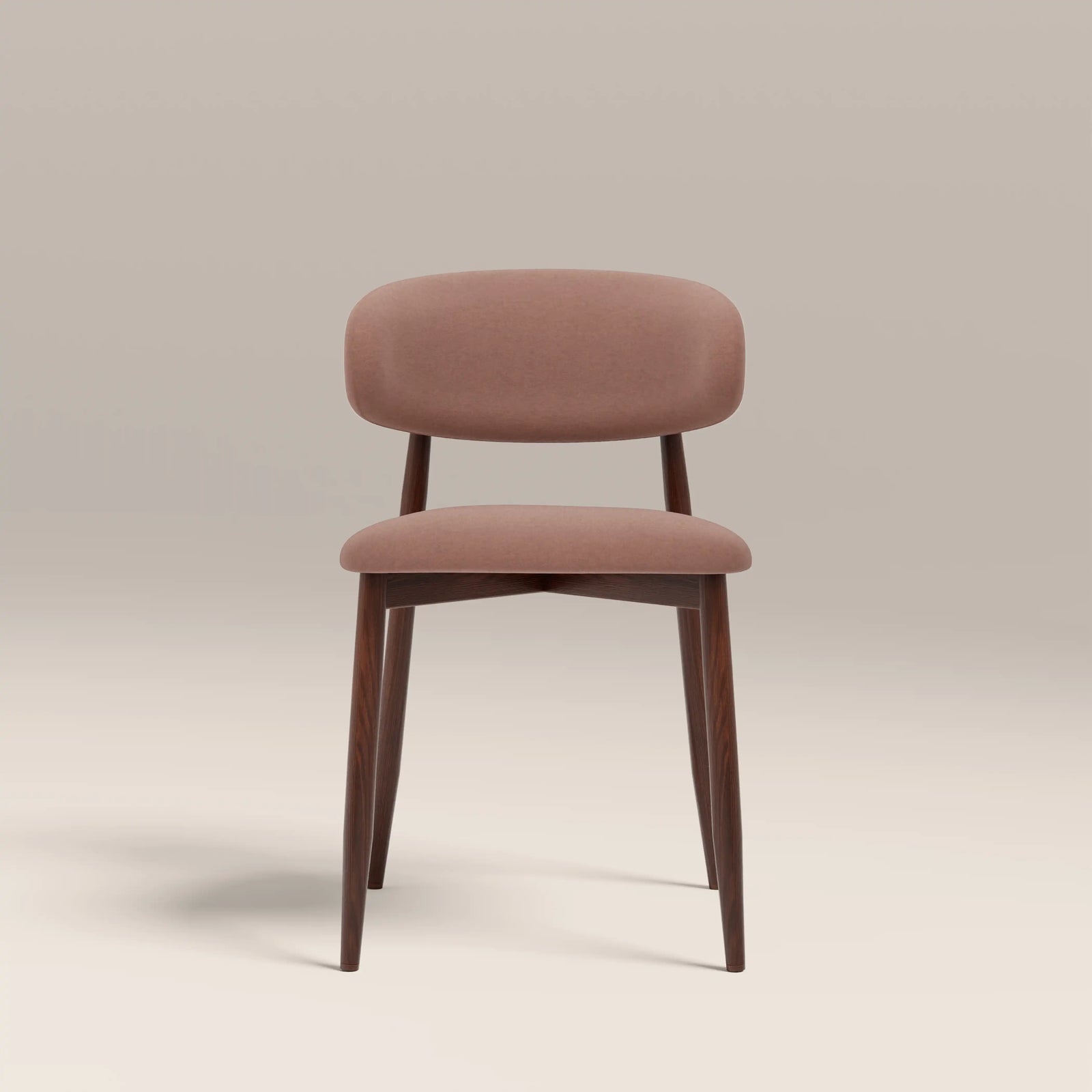 Halston Dining Chair | Blush Pink Sustainable Velvet & Walnut