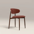 Halston Dining Chair | Rust Red Sustainable Velvet & Walnut