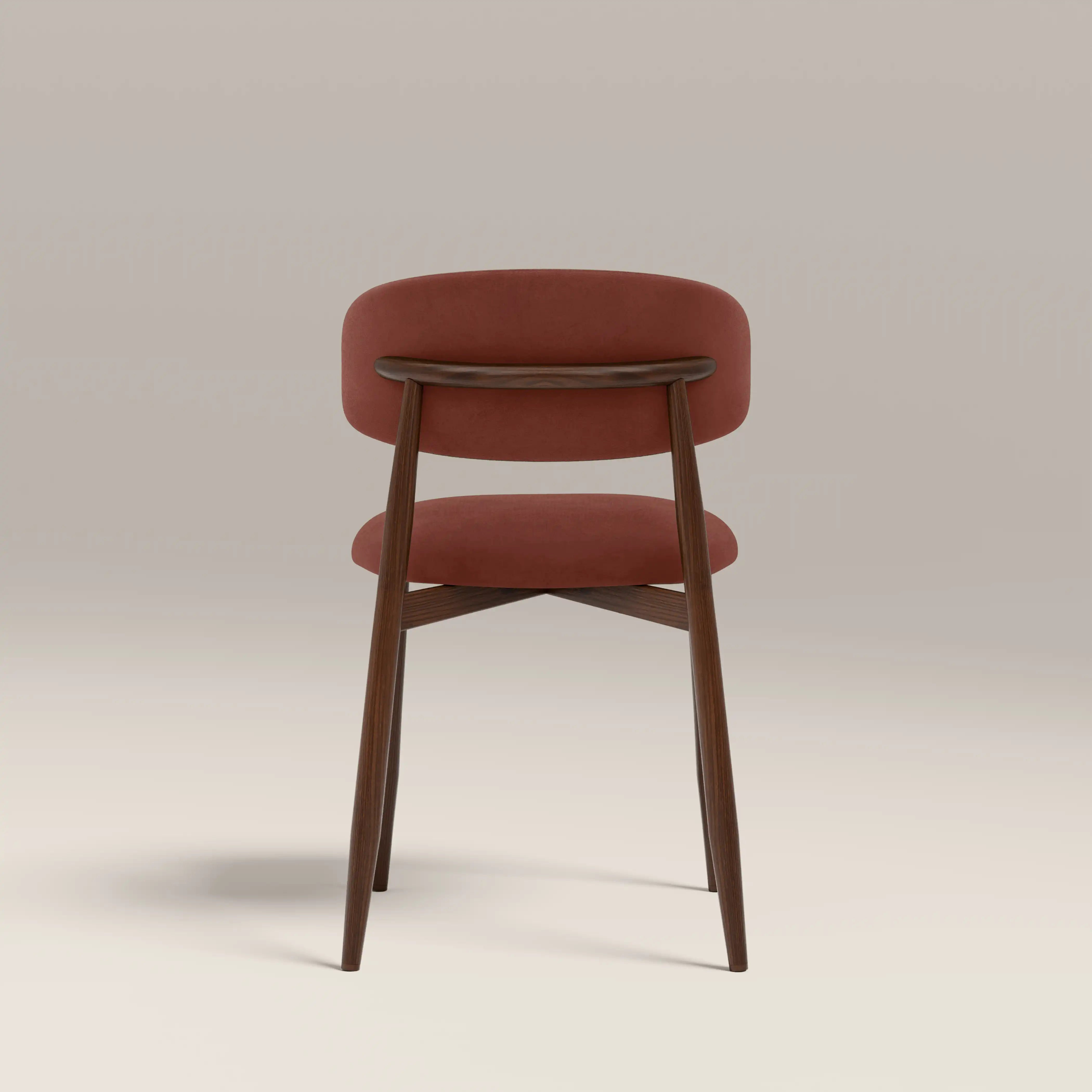 Halston Dining Chair, Rust Red Sustainable Velvet & Walnut | Cult ...