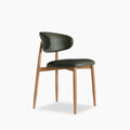 Halston Dining Chair | Vintage Green Faux Leather & Oak