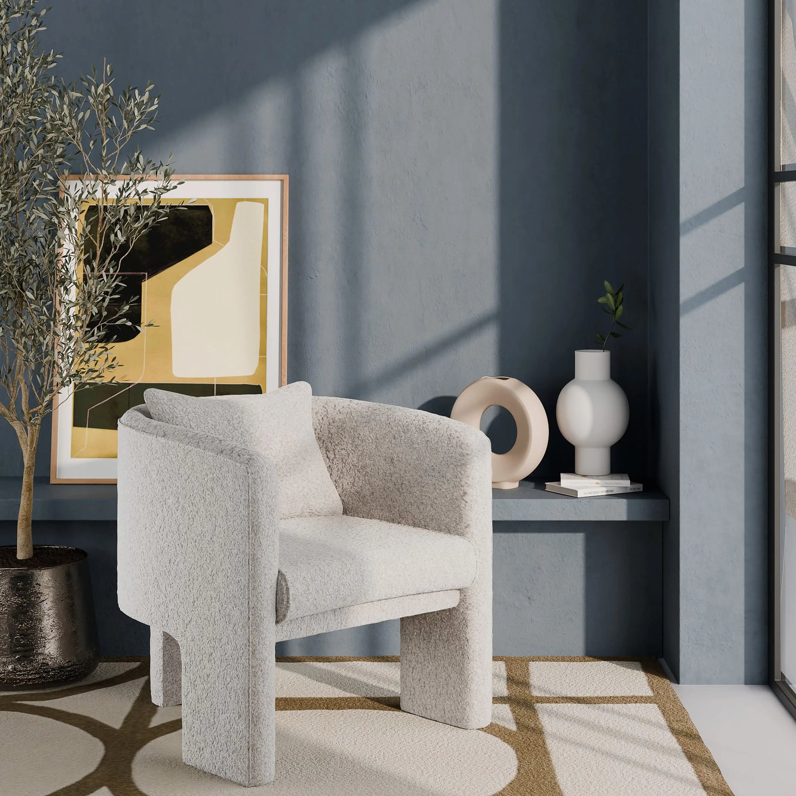 Robyn Armchair | Speckled Stone Sustainable Boucle