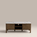 Southampton Wooden TV Stand | Ecru Ceramic & Smoked Walnut