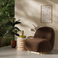 Erin Armchair | Mocha Brown Velvet & Brass