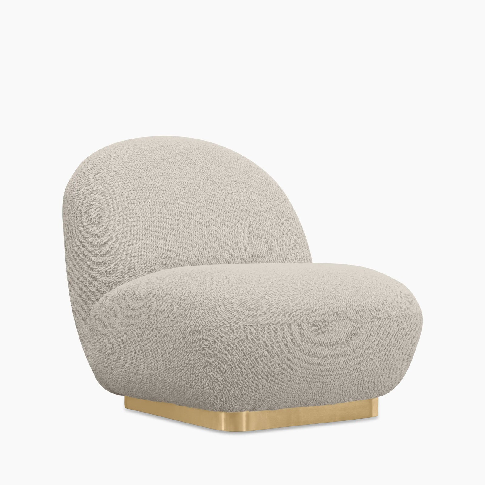Erin Armchair | Speckled Stone Sustainable Boucle & Brass