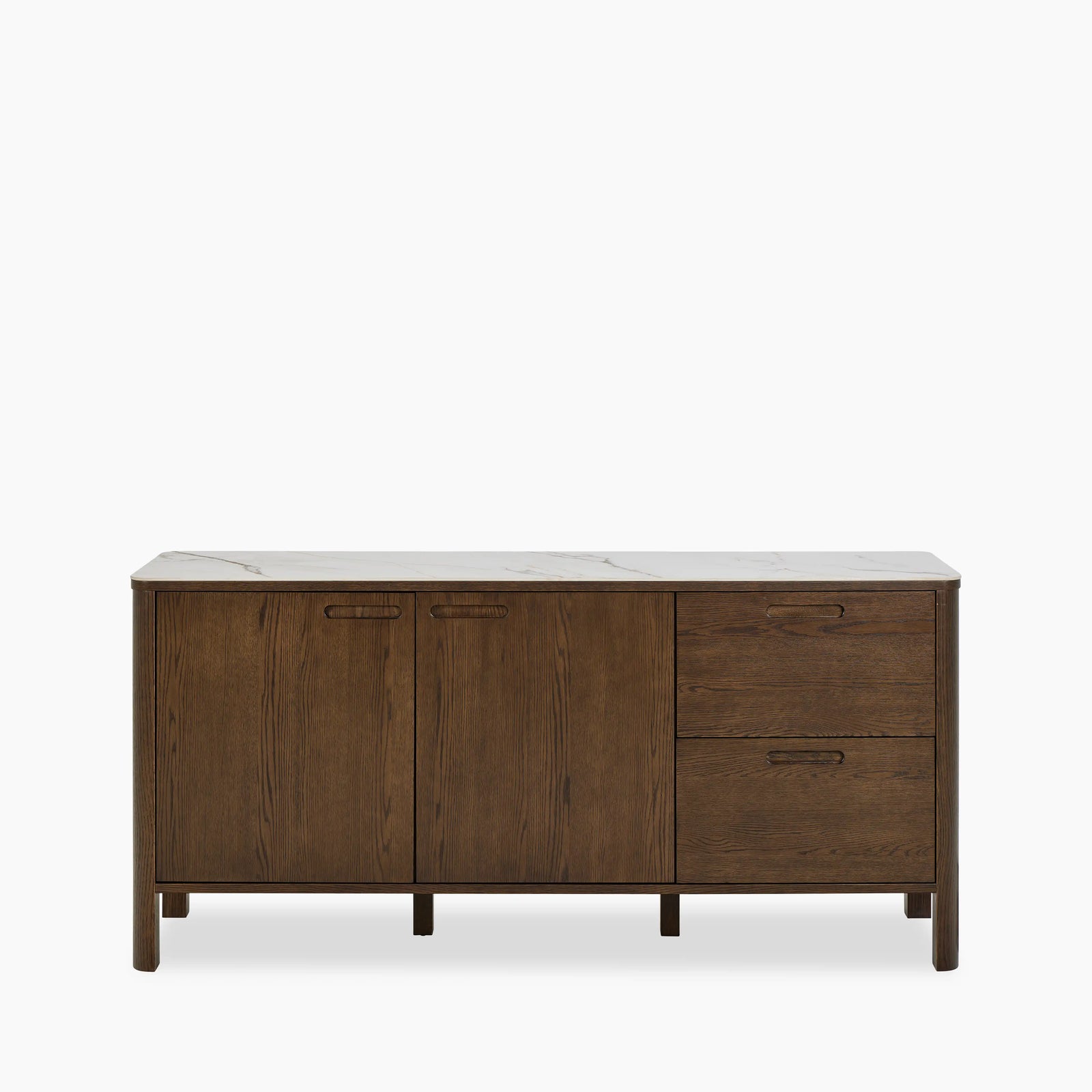 Southampton Wooden Sideboard | Ecru Ceramic & Smoked Walnut