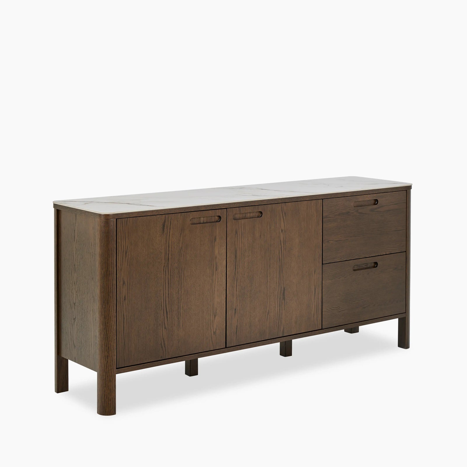 Southampton Wooden Sideboard | Ecru Ceramic & Smoked Walnut
