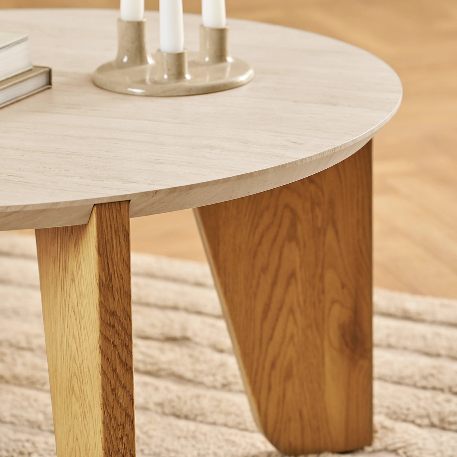 Dockland Round Wooden Coffee Table | Oak