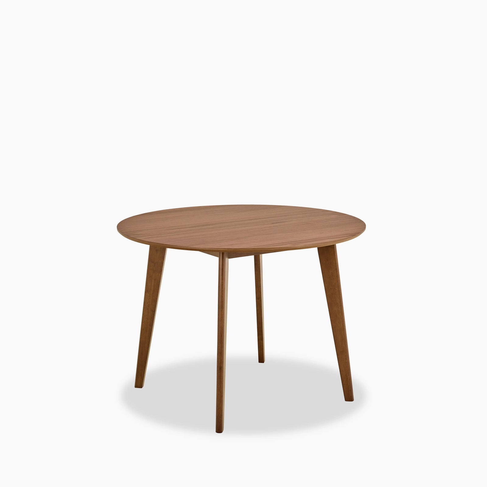 Roxby 4 Seat Round Wooden Dining Table | Walnut