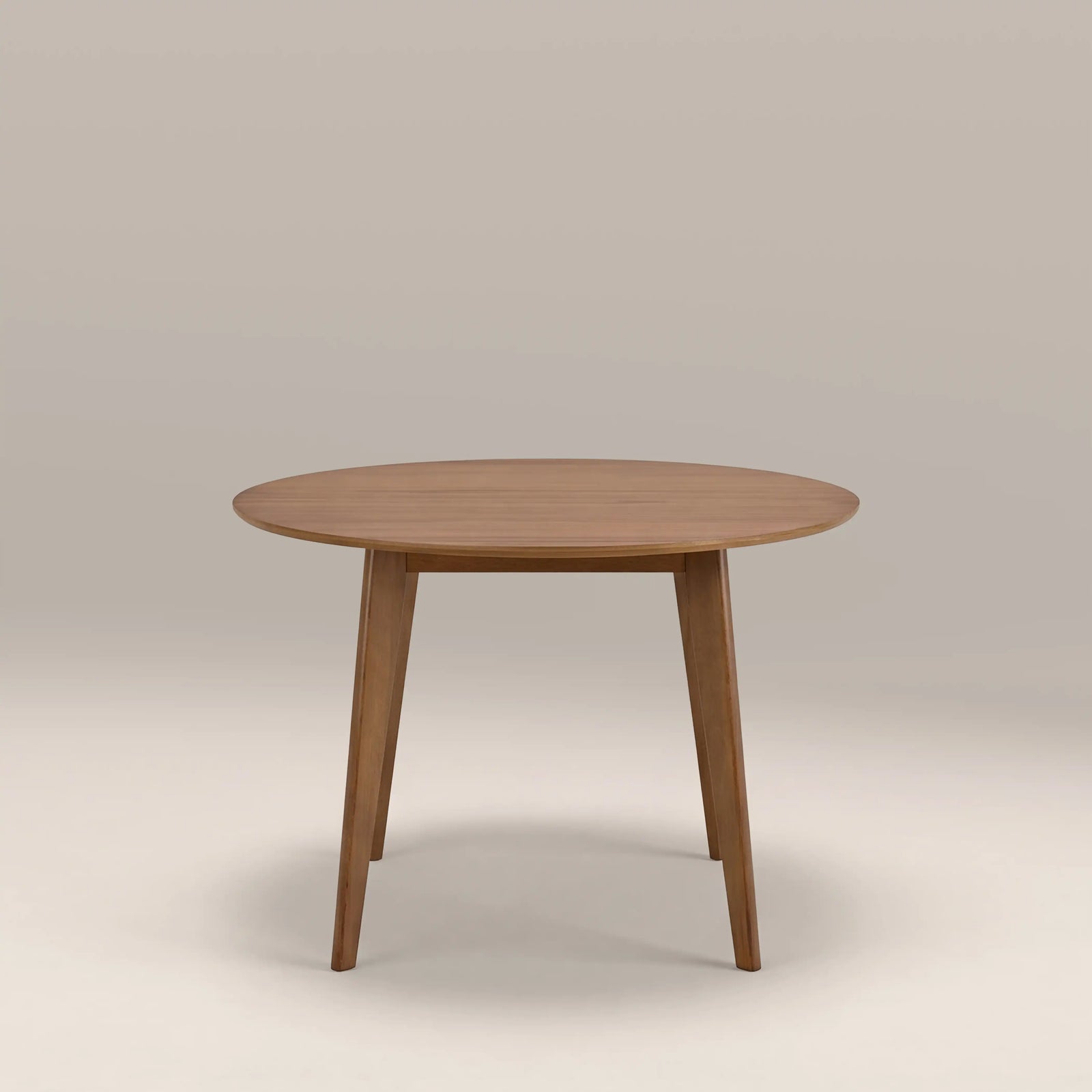 Roxby 4 Seat Round Wooden Dining Table | Walnut