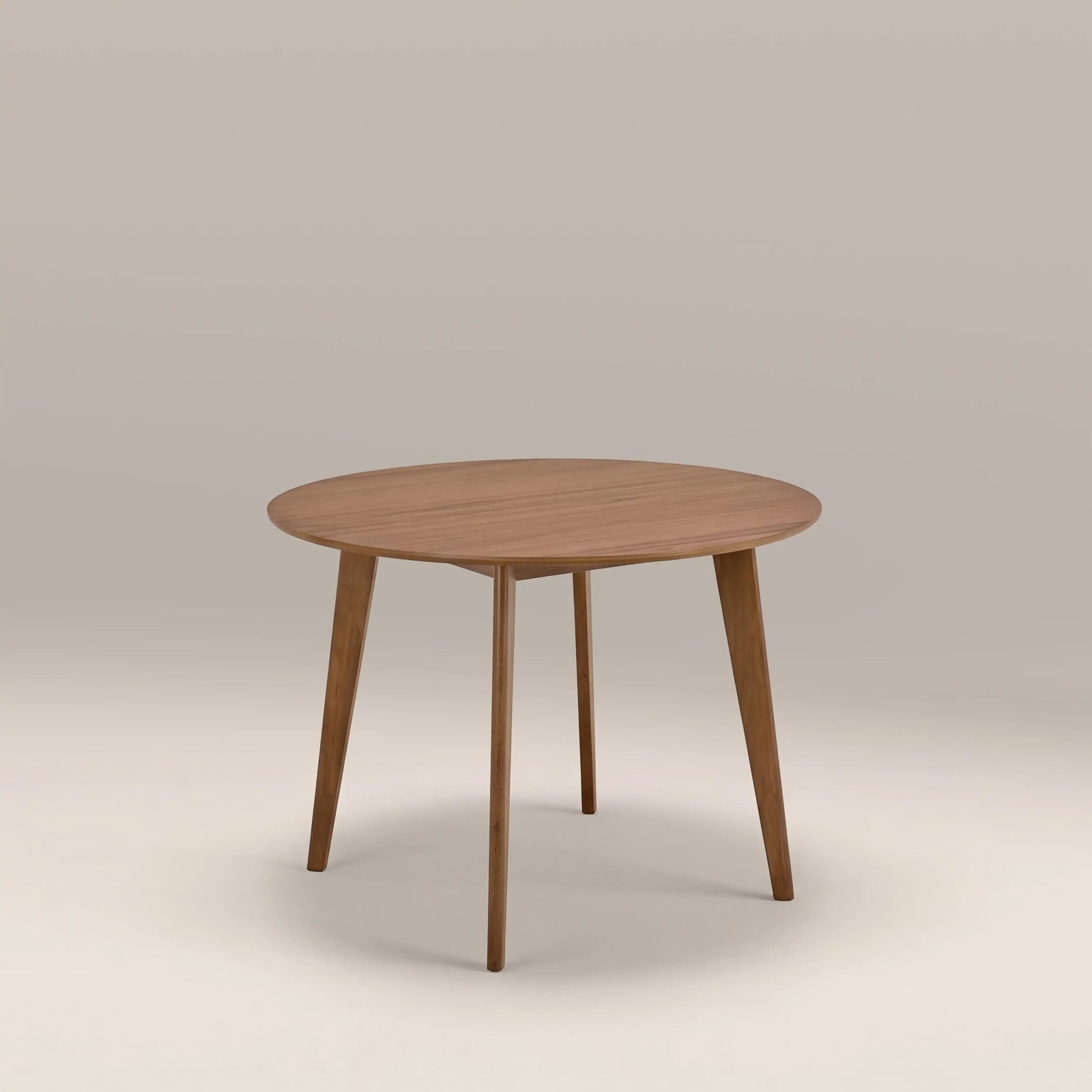 Roxby 4 Seat Round Wooden Dining Table | Walnut