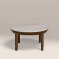 Southampton Round Coffee Table | Ecru Ceramic & Smoked Walnut