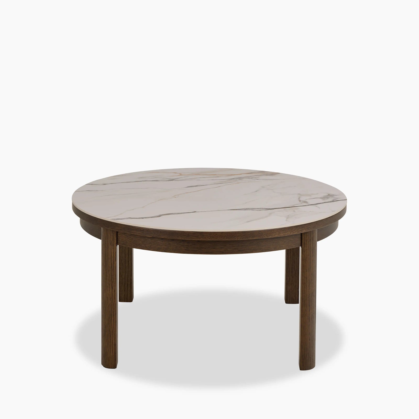 Southampton Round Coffee Table | Ecru Ceramic & Smoked Walnut
