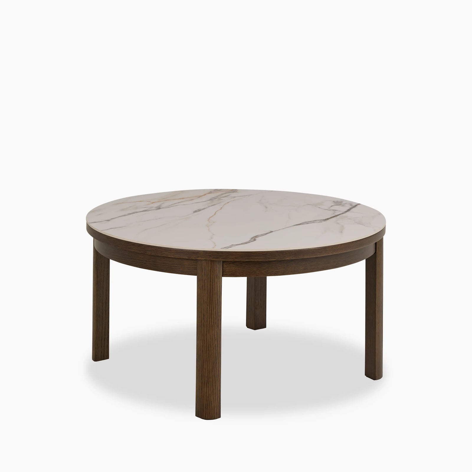 Southampton Round Coffee Table | Ecru Ceramic & Smoked Walnut