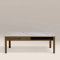 Southampton Rectangle Coffee Table | Ecru Ceramic & Smoked Walnut