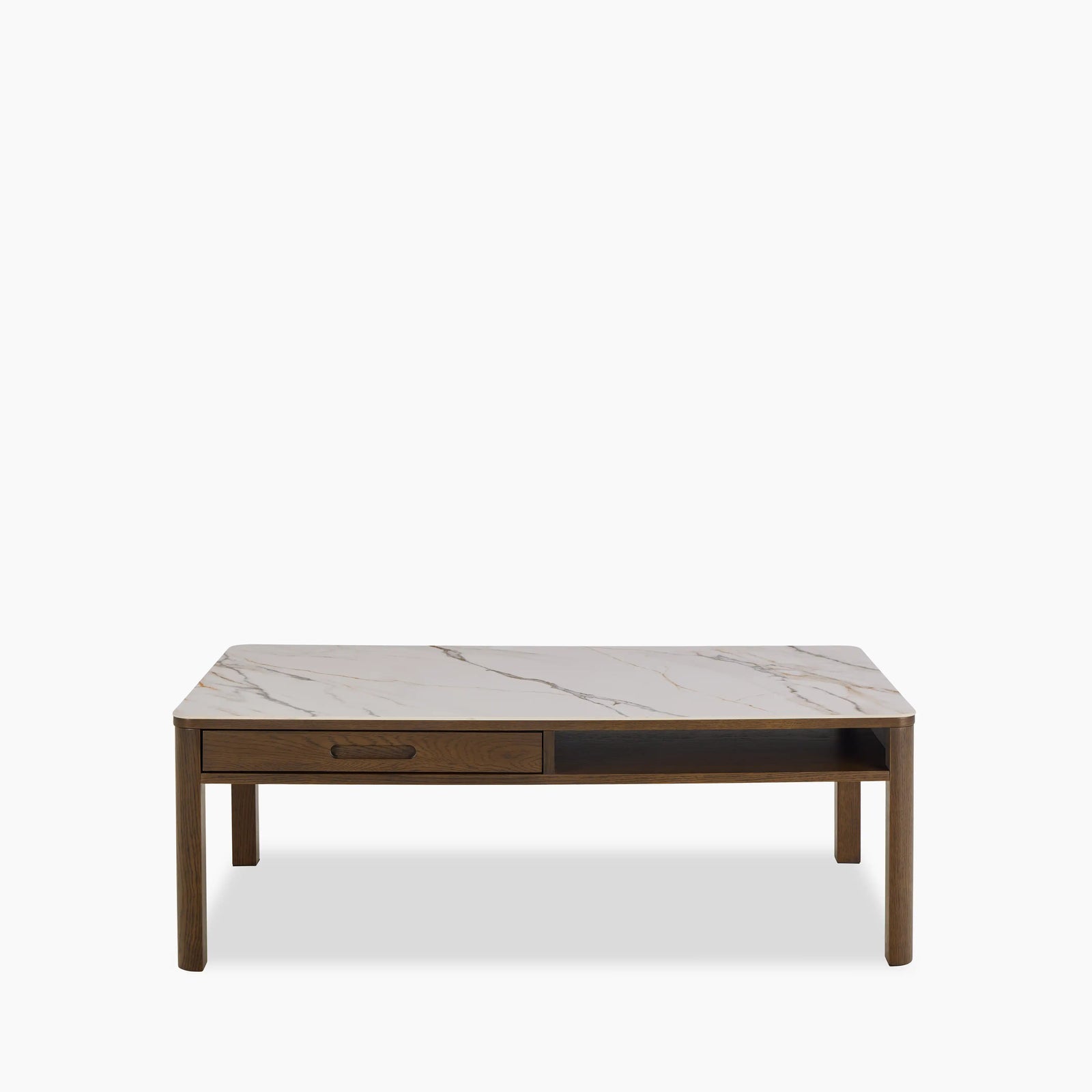 Southampton Rectangle Coffee Table | Ecru Ceramic & Smoked Walnut