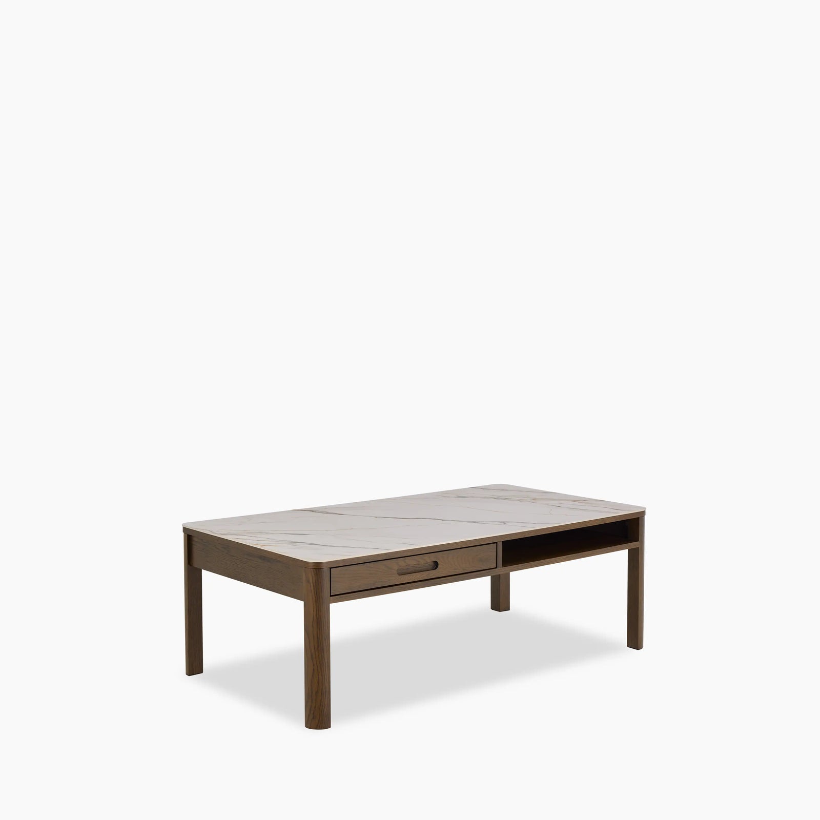 Southampton Rectangle Coffee Table | Ecru Ceramic & Smoked Walnut