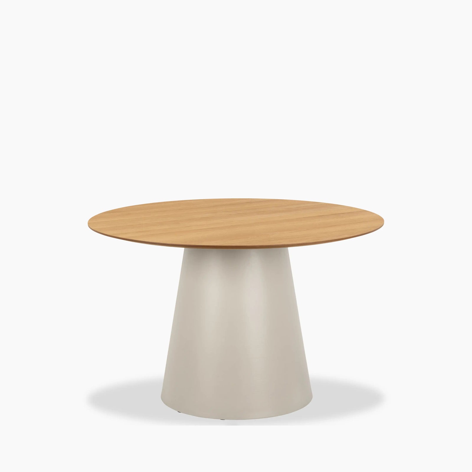 Soli 4 Seat Round Wooden Dining Table | Oak & Taupe
