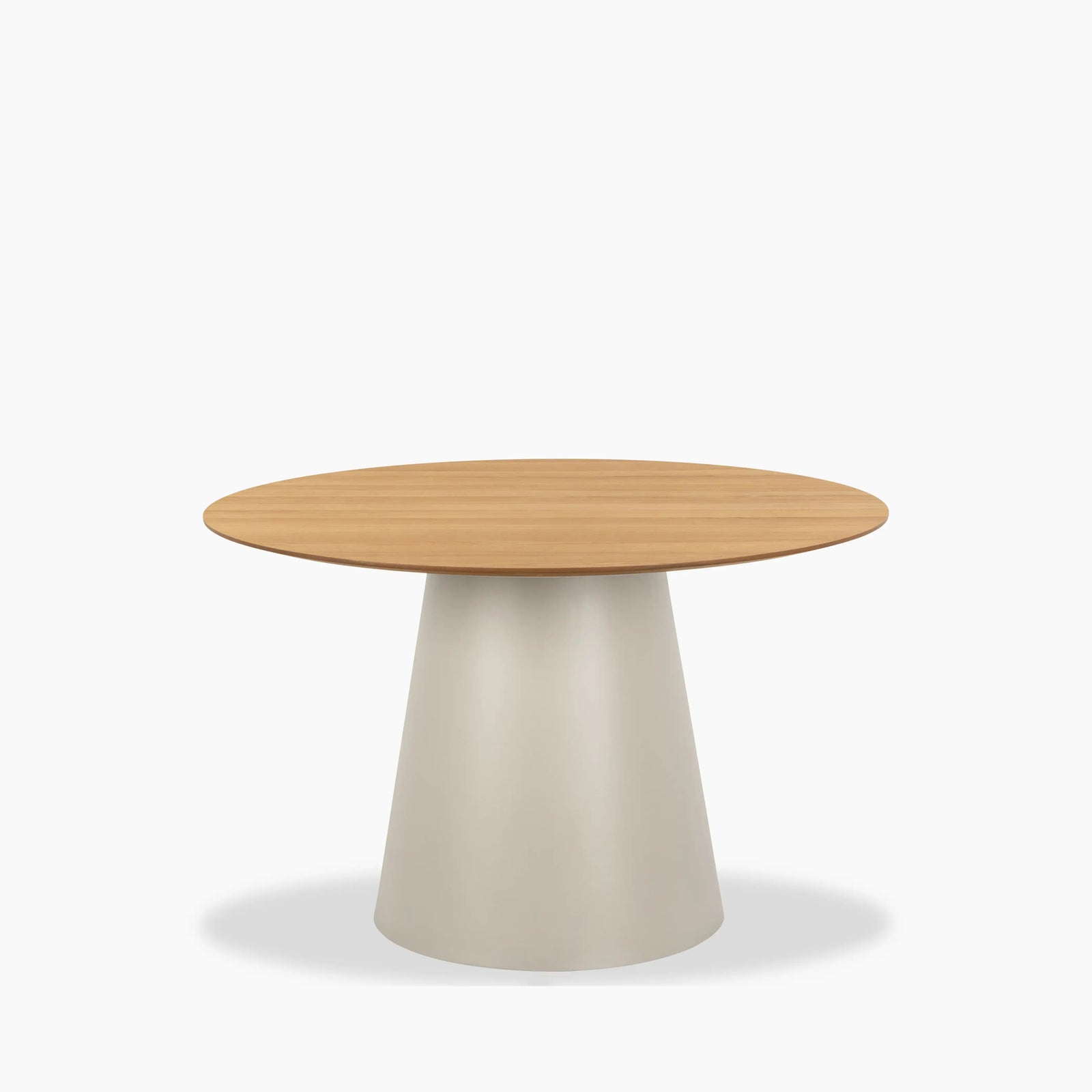 Soli 4 Seat Round Wooden Dining Table | Oak & Taupe