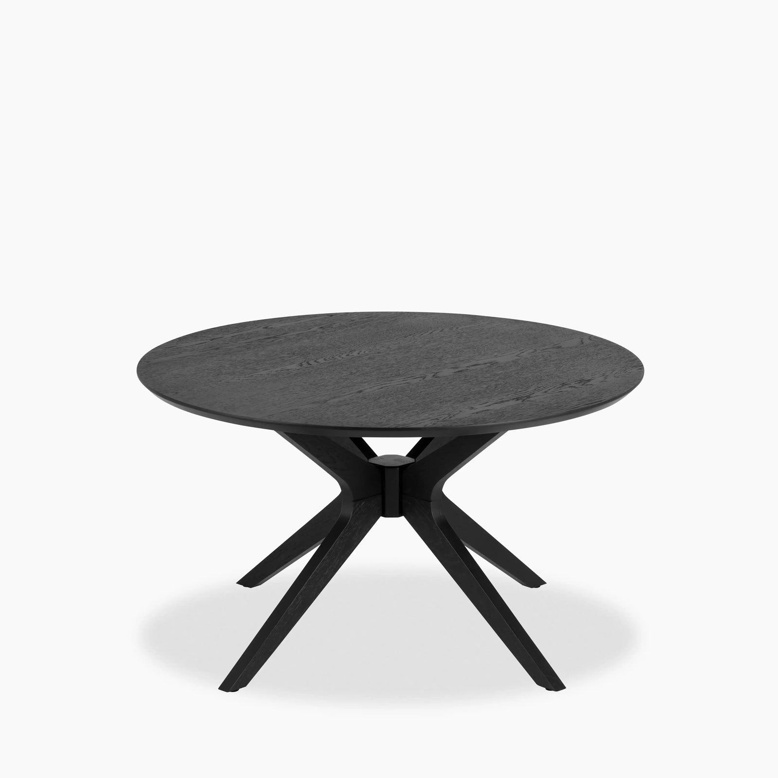 Duncan Round Wooden Coffee Table | Black