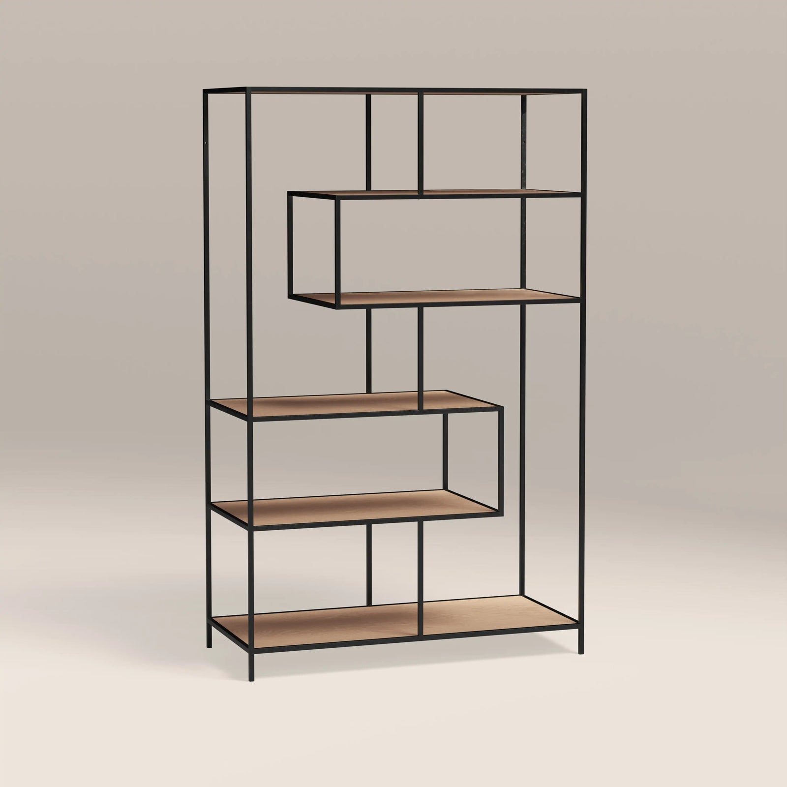 Seaford Large Display Unit | Black & Oak