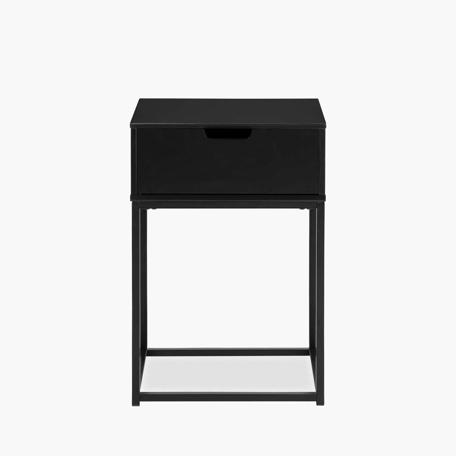 Mitra Square Wooden 1 Drawer Bedside Table | Black
