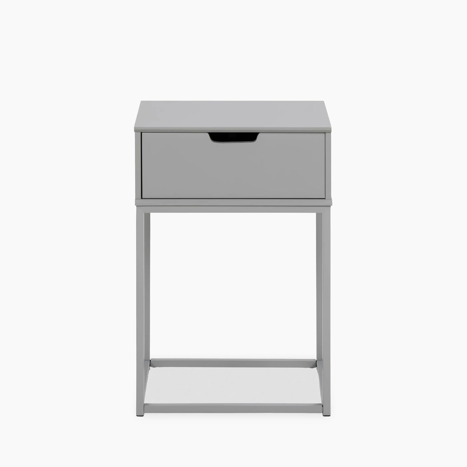 Mitra Square Wooden 1 Drawer Bedside Table | Grey