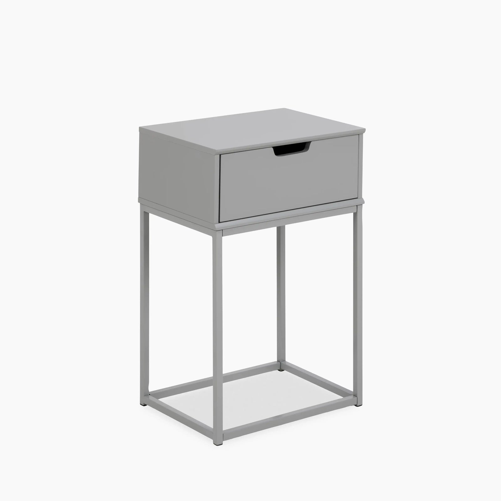 Mitra Square Wooden 1 Drawer Bedside Table | Grey