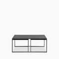 Infinity Set of 3 Nesting Coffee Tables | Black Marble & Black