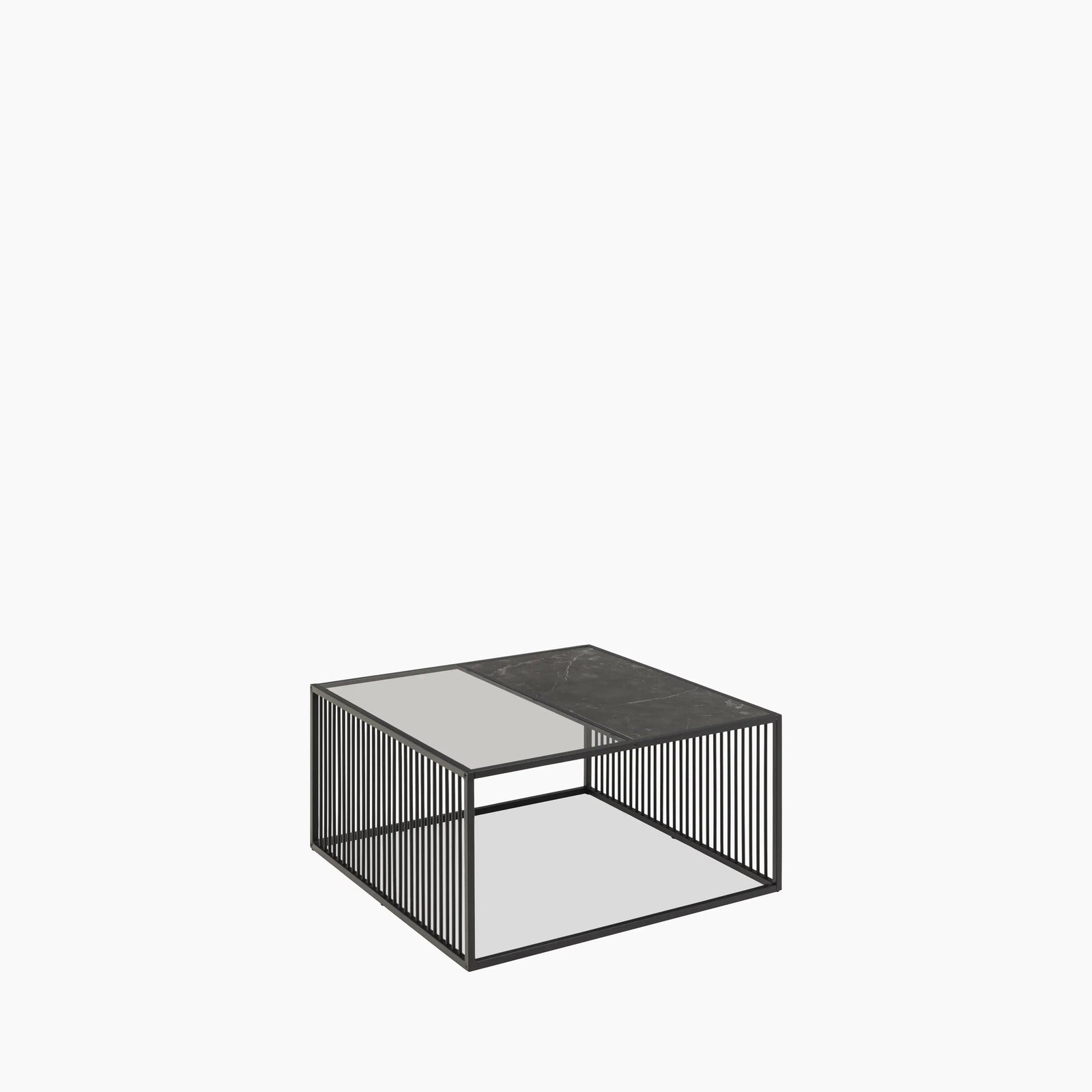 Strington Rectangle Coffee Table | Black Glass & Black