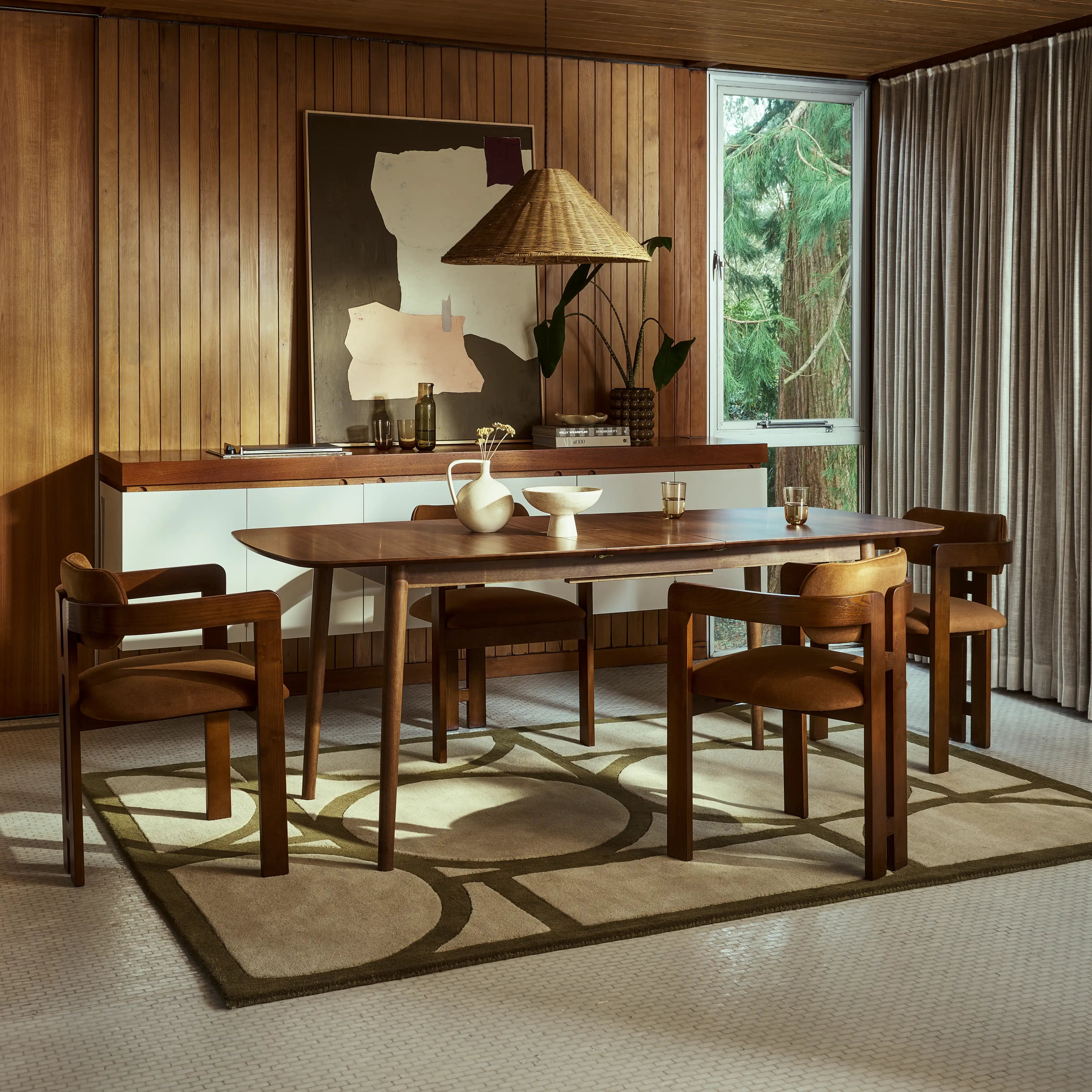 Abbe 6-8 Seat Rectangle
  Wooden Extendable Dining Table | Walnut