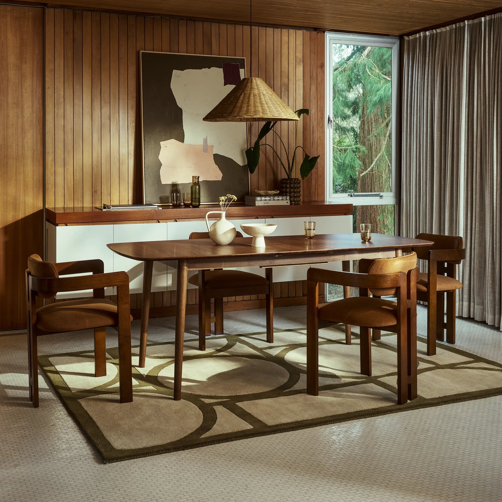 Abbe 6-10 Seat Rectangle
  Wooden Extendable Dining Table | Walnut