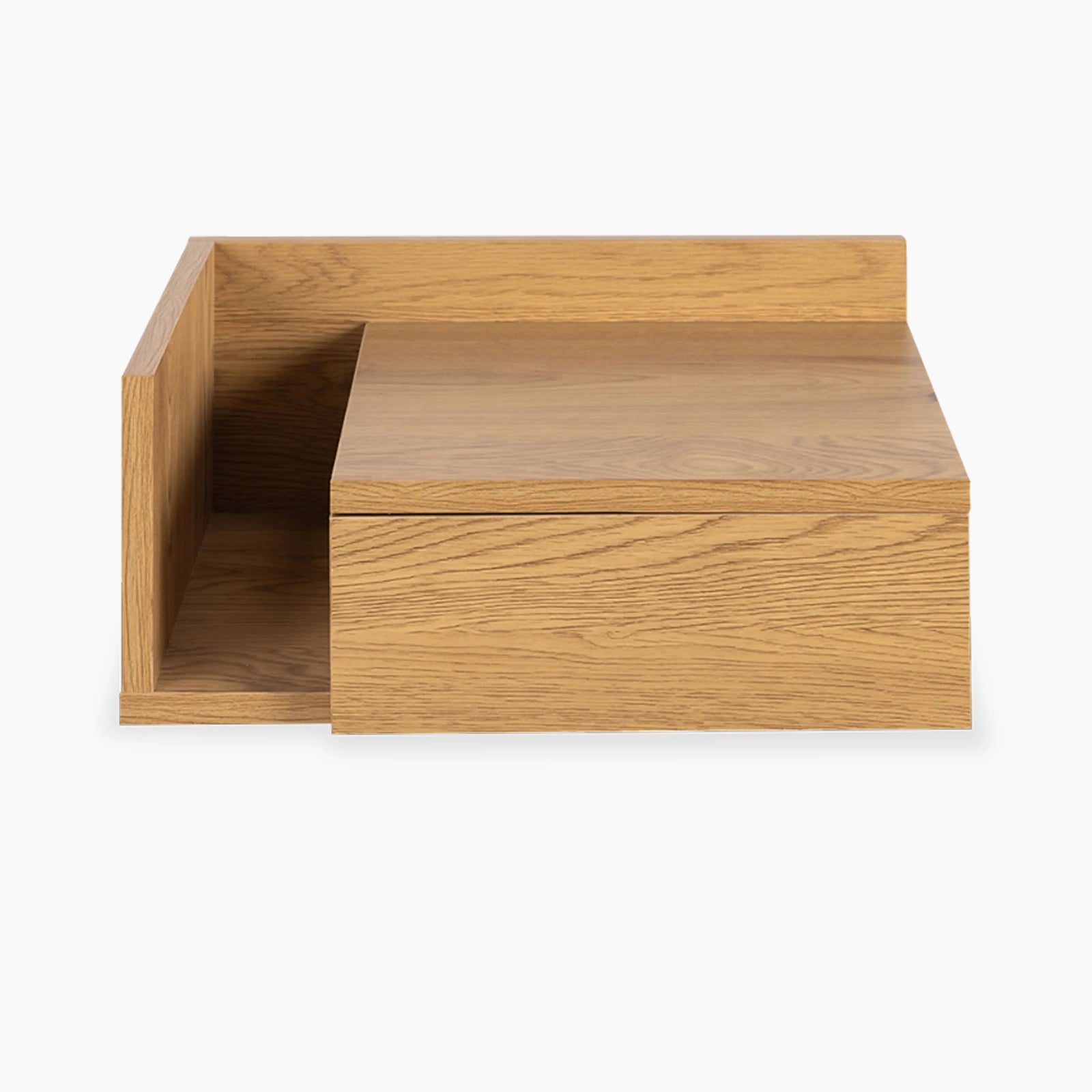 Ashlan Square Wooden 1 Drawer Bedside Table | Oak