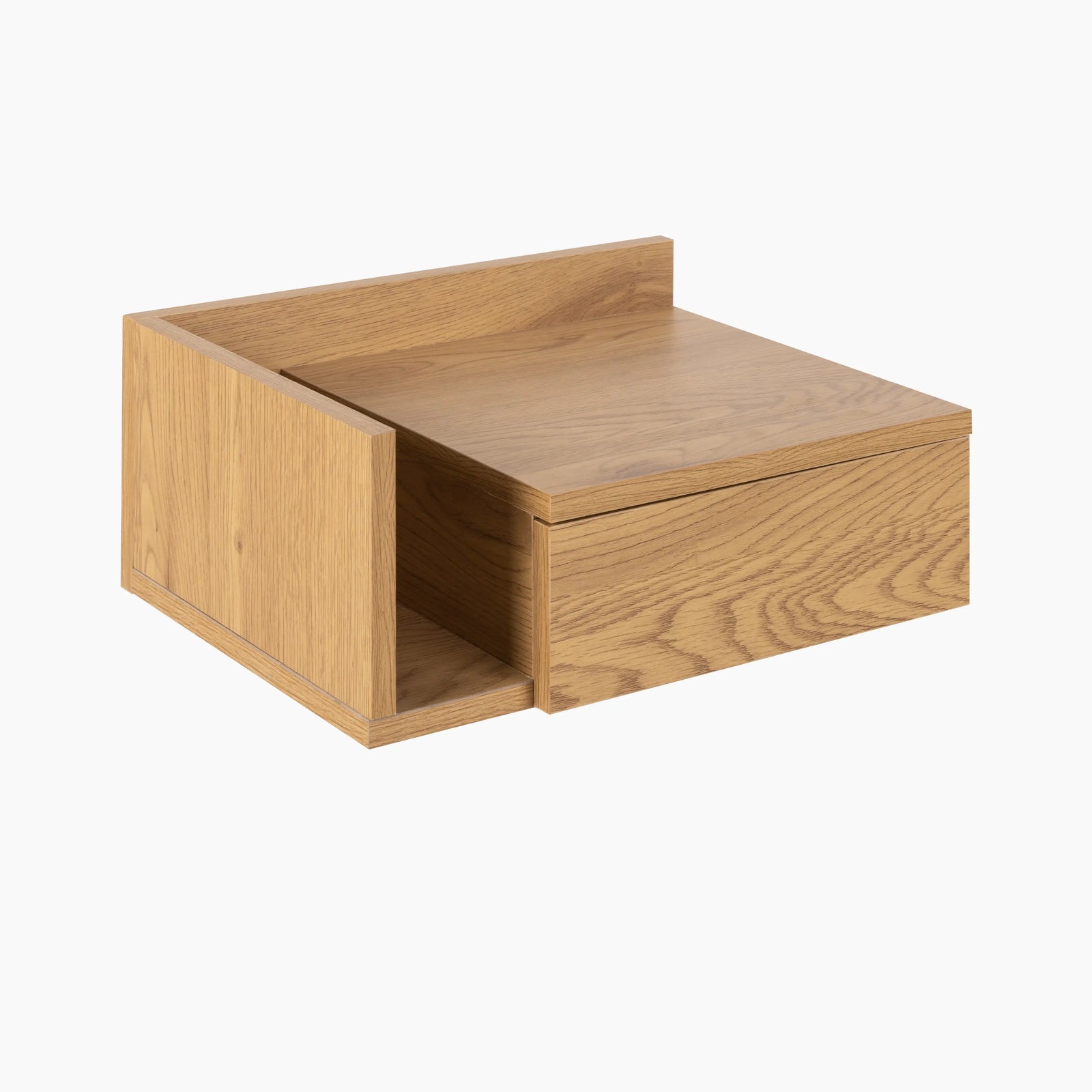 Ashlan Square Wooden 1 Drawer Bedside Table | Oak