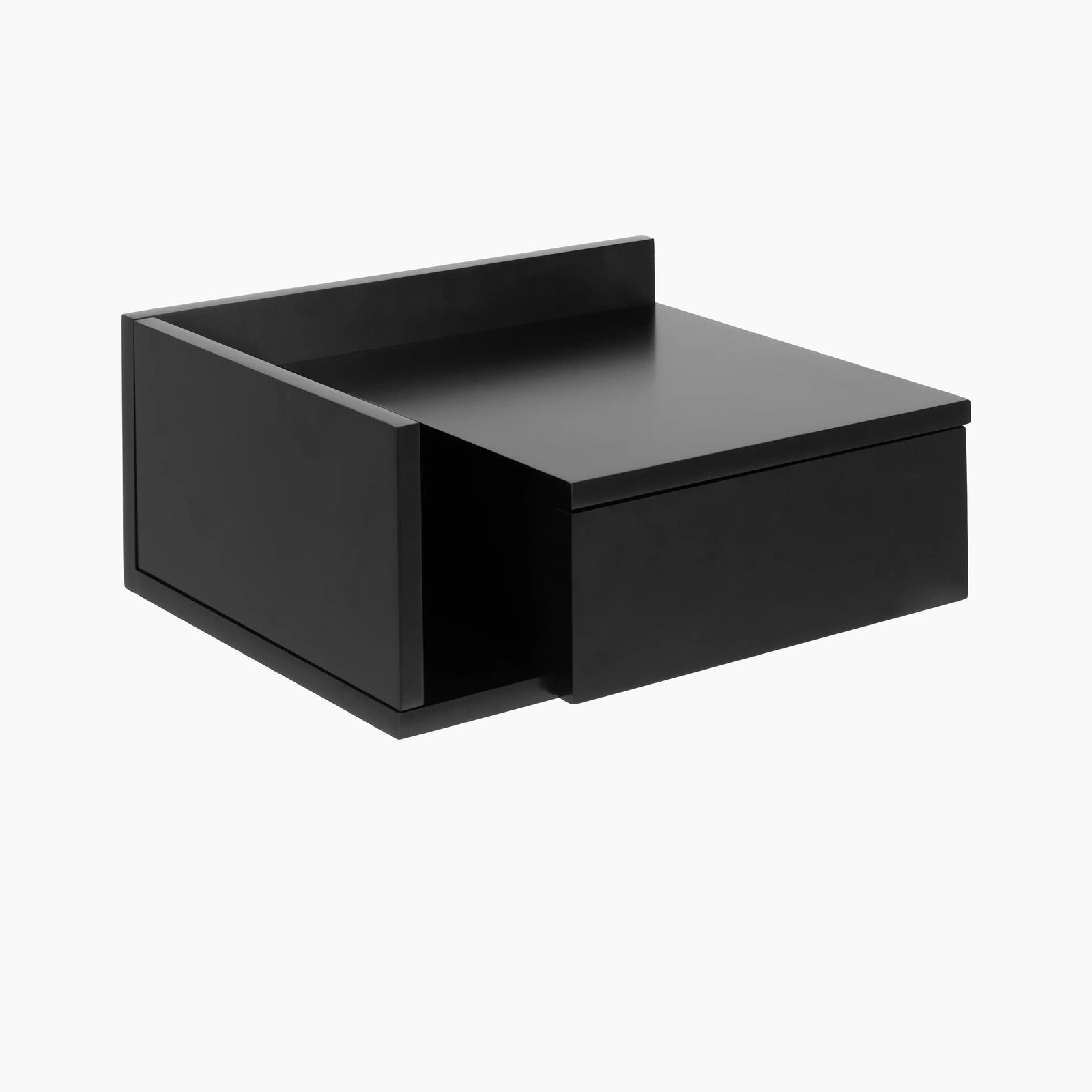 Ashlan Square Wooden 1 Drawer Bedside Table | Black