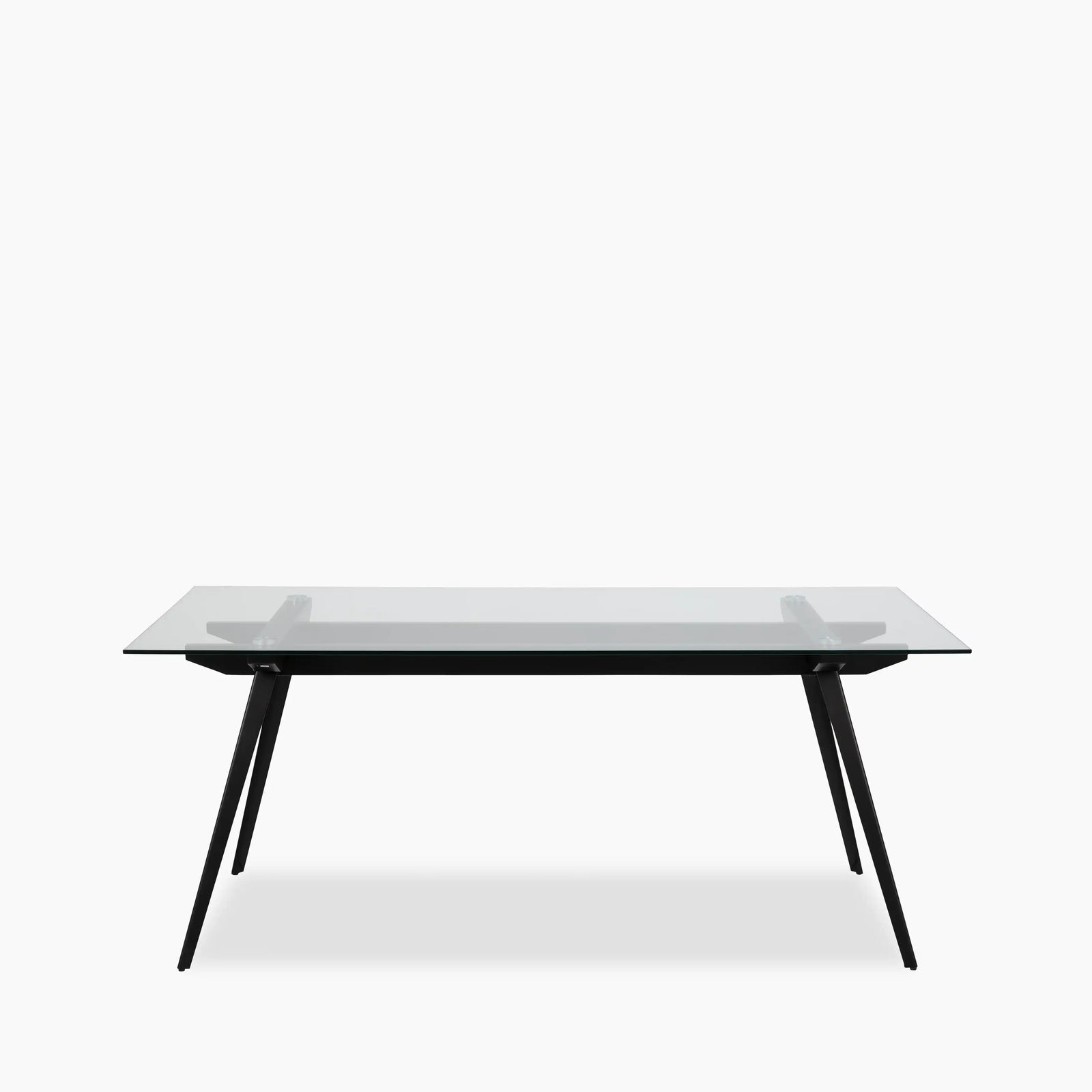 Monti 6 Seat Rectangle Dining Table | Glass & Black